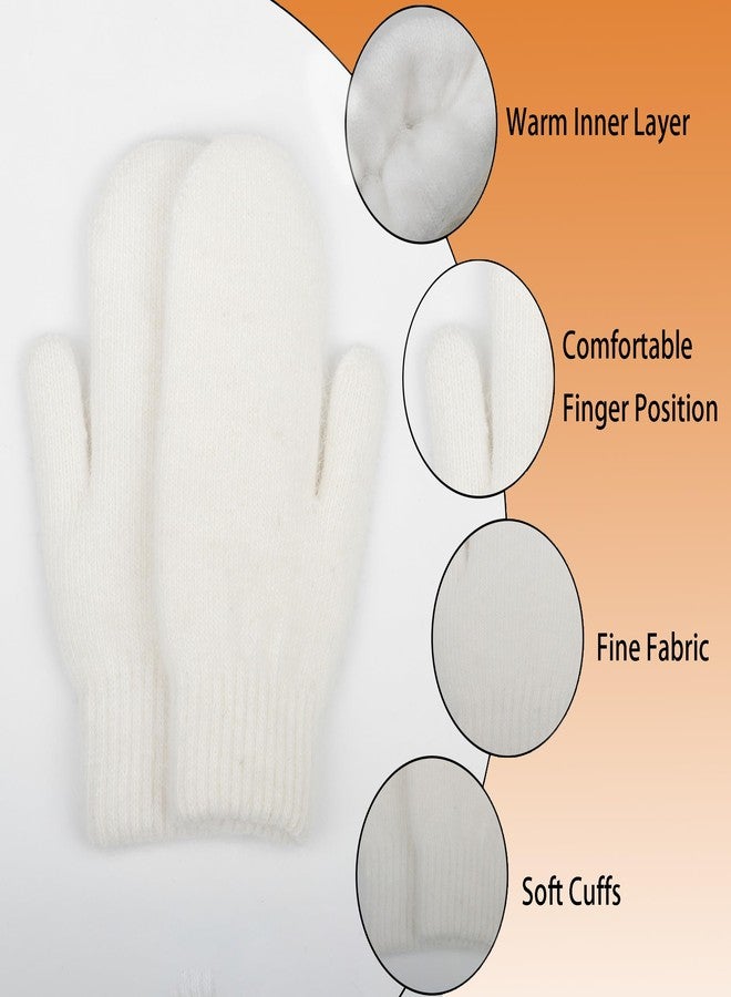 FGSS Winter Warm Mittens for Women Men - Soft Faux Rabbit Fur Mittens Elastic Cuff Fashionable Stretchy Knit Gloves Cold Weather - Image 4